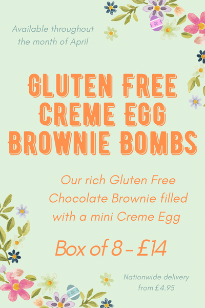 Gluten Free Creme Egg Brownie Bombs